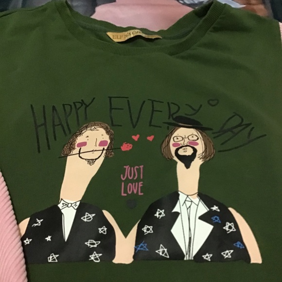 ELF SACK Boho Color Block Corduroy Crew Tee RARE - Picture 6 of 16